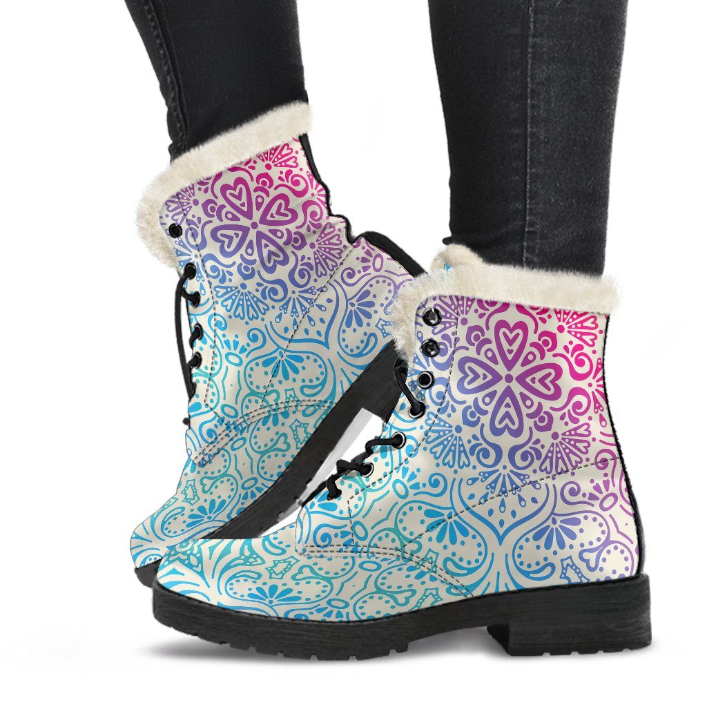 Bohemian Ombre (Sweet Corn) - Vegan Fur Leather Boots-Amaze Style™-placeholder-placeholder-Vibe Cosy™