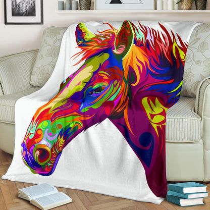 Cavallo Colorato/Bianco - Coperta in Pile -Amaze Style™-Premium BlanketCavallo Colorato/Bianco - Coperta in Pile -Youth (56 x 43 inches / 140 x 110 cm)-Vibe Cosy™