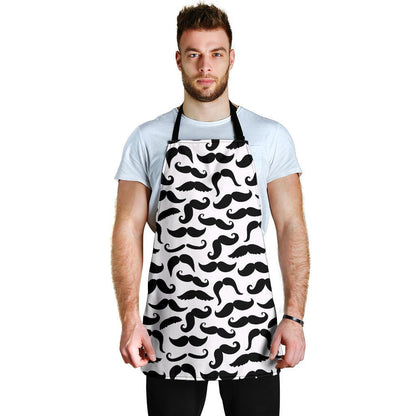 Mustache White Apron-Amaze Style™-Mustache White Apron-Vibe Cosy™