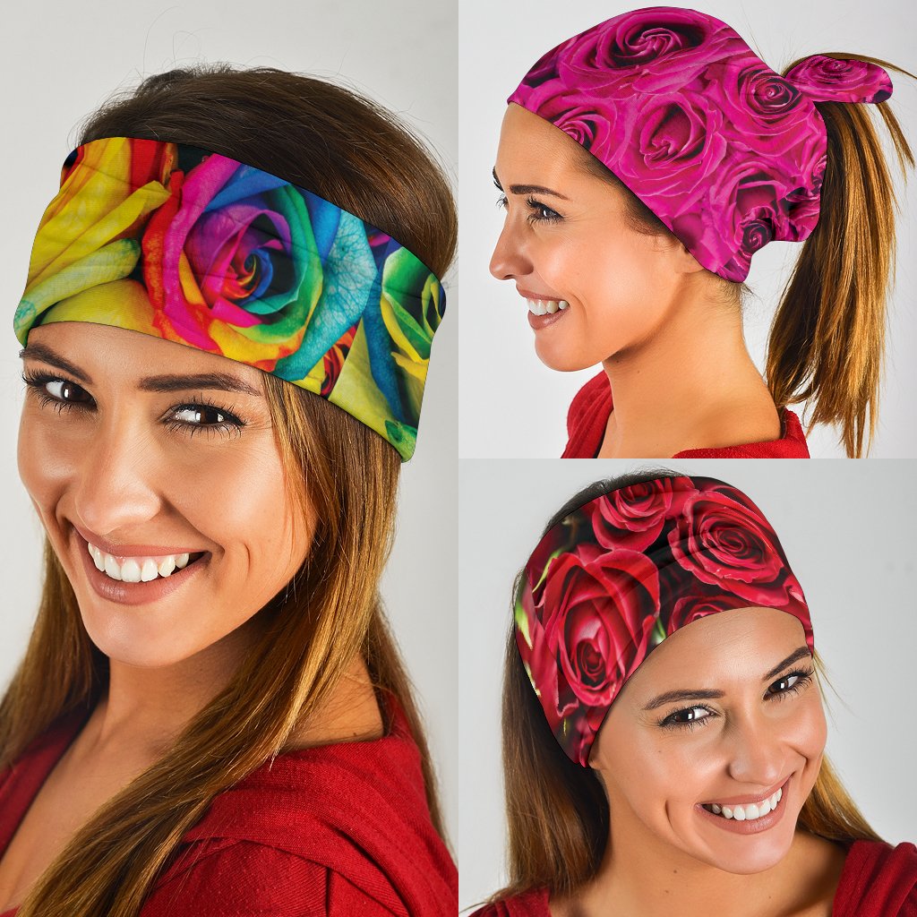 Roses (Red, Pink, Rainbow) - Bandana 3 Pack-Amaze Style™-Roses (Red, Pink, Rainbow) - Bandana 3 Pack-Vibe Cosy™