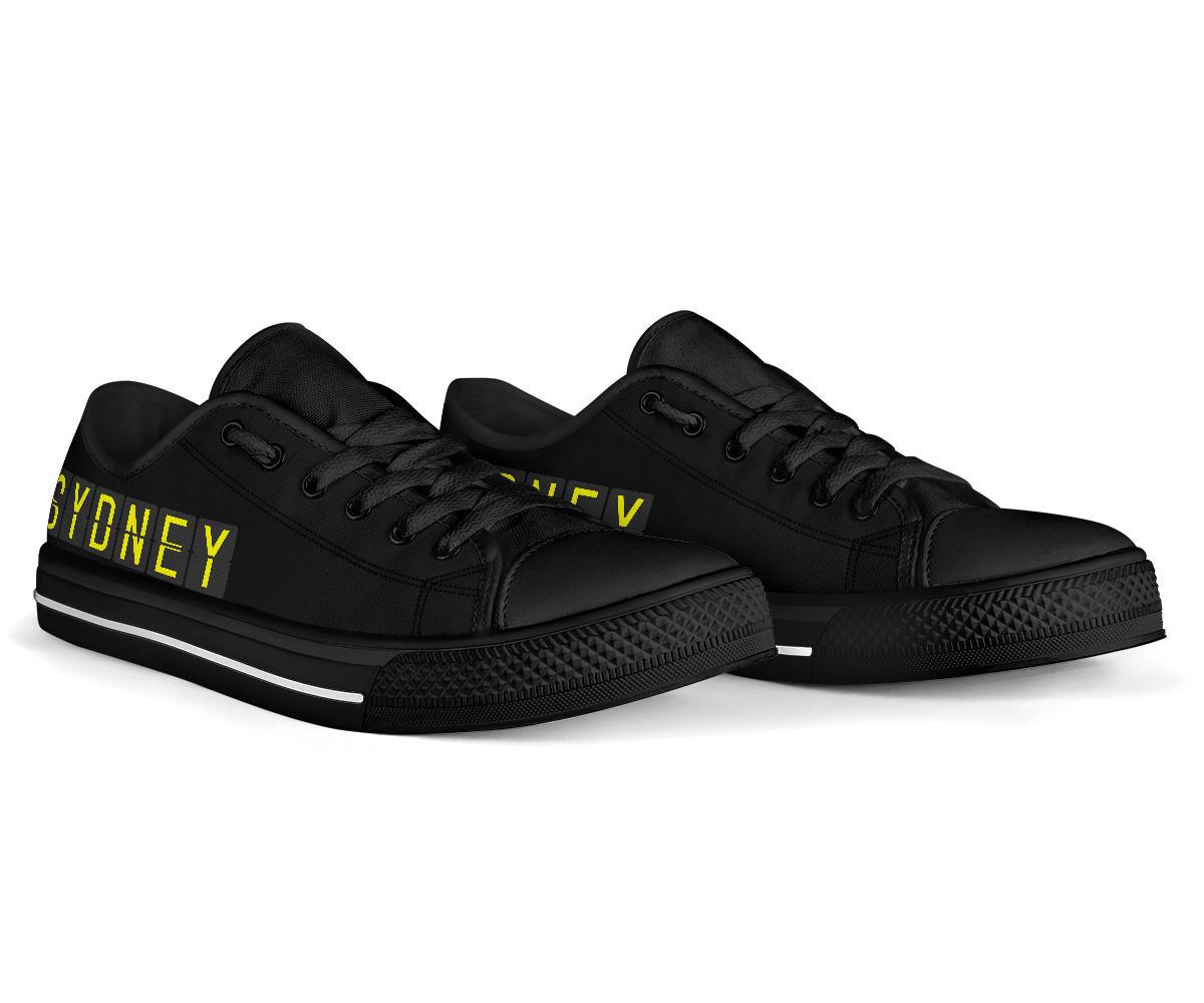 Airport Destinations SYDNEY (Black) - Low Top Canvas Shoes-Amaze Style™-placeholder-placeholder-Vibe Cosy™
