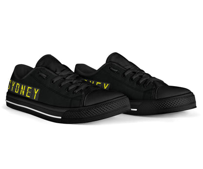 Airport Destinations SYDNEY (Black) - Low Top Canvas Shoes-Amaze Style™-placeholder-placeholder-Vibe Cosy™
