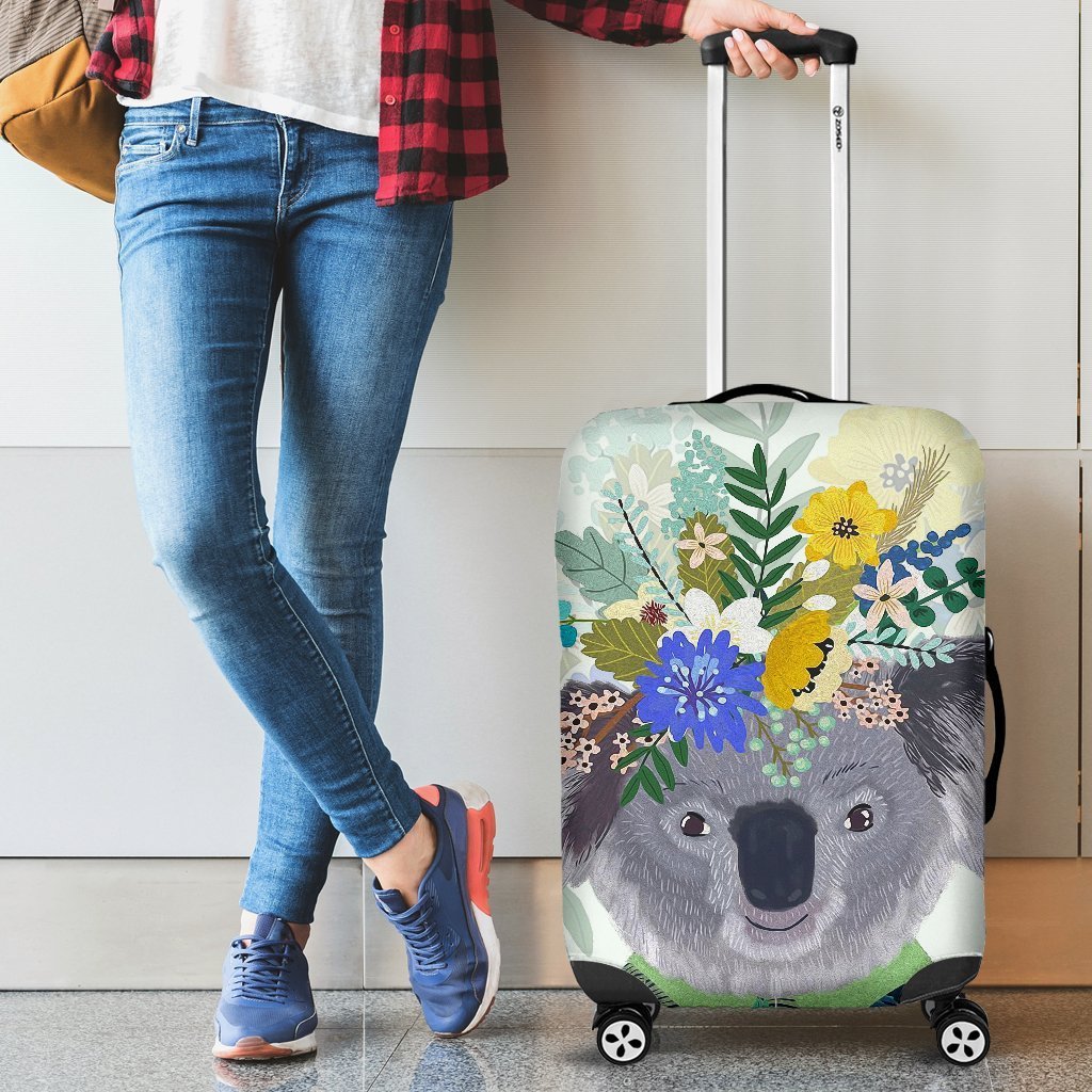 Australia Koala Luggage Cover 02 k7-LUGGAGE COVERS-HP Arts-Luggage Covers - Australia Koala Luggage Cover 02 K2-Small 18-22 in / 45-55 cm-Vibe Cosy™