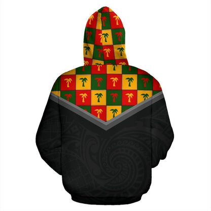 Hawaii Vintage Pattern Hoodie Coconut Tree Caro - AH - J9-ALL OVER PRINT ZIP HOODIES (P)-Phaethon-Zip-Up Hoodie-S-Vibe Cosy™