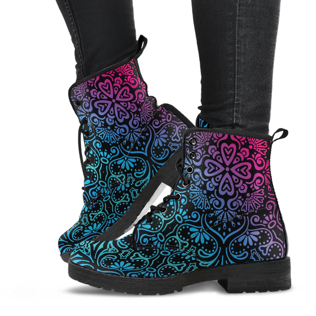 Bohemian Rainbow (Black) - Vegan Leather Boots-Amaze Style™-placeholder-placeholder-Vibe Cosy™