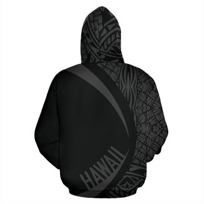 Hawaii Turtle Polynesian Hoodie - Circle Style Gray Color - AH - J9-ALL OVER PRINT HOODIES (P)-Phaethon-Zip-Up Hoodie-S-Vibe Cosy™