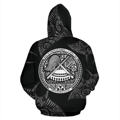 American Samoa Manta Ray Fish All Over Hoodie TT050838-Apparel-TT-Hoodie-S-Vibe Cosy™
