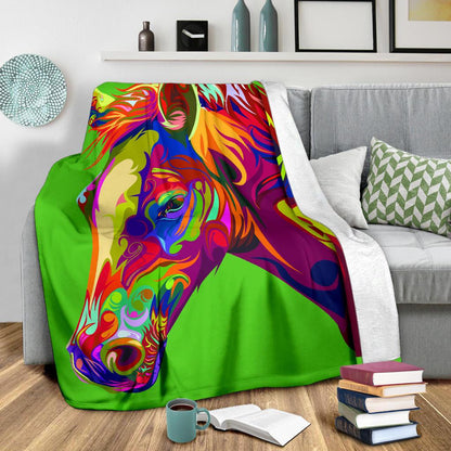 Cavallo Colorato/Verde - Coperta in Pile -Amaze Style™-Premium BlanketCavallo Colorato/Verde - Coperta in Pile -Youth (56 x 43 inches / 140 x 110 cm)-Vibe Cosy™