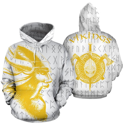 Vikings Warrior™ Hoodie White Ver TH7 AH0012-ALL OVER PRINT HOODIES (P)-HP Arts-Hoodie-S-Vibe Cosy™