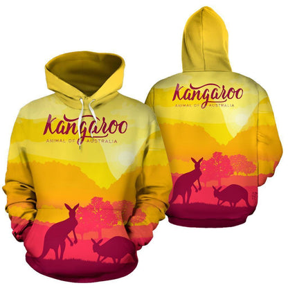 Kangaroo Animal Of Australia All Over Print Hoodie - NNK1428-Apparel-NNK-Hoodie-S-Vibe Cosy™