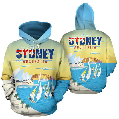 Sailing Sydney Australia All Over Print Hoodie - NNK1430-Apparel-NNK-Hoodie-S-Vibe Cosy™