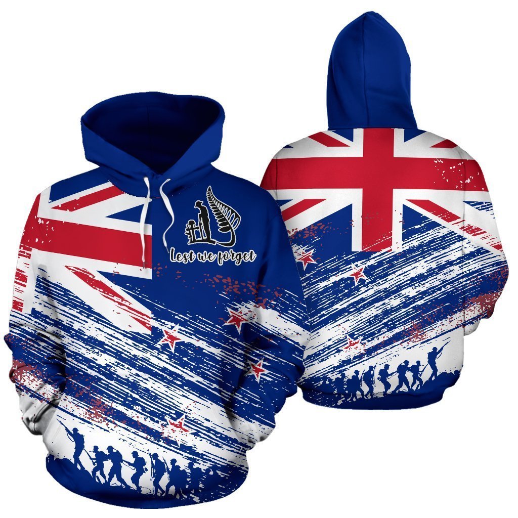Flag New Zealand Lest We Forget Hoodie PL-Apparel-PL8386-Hoodie-S-Vibe Cosy™