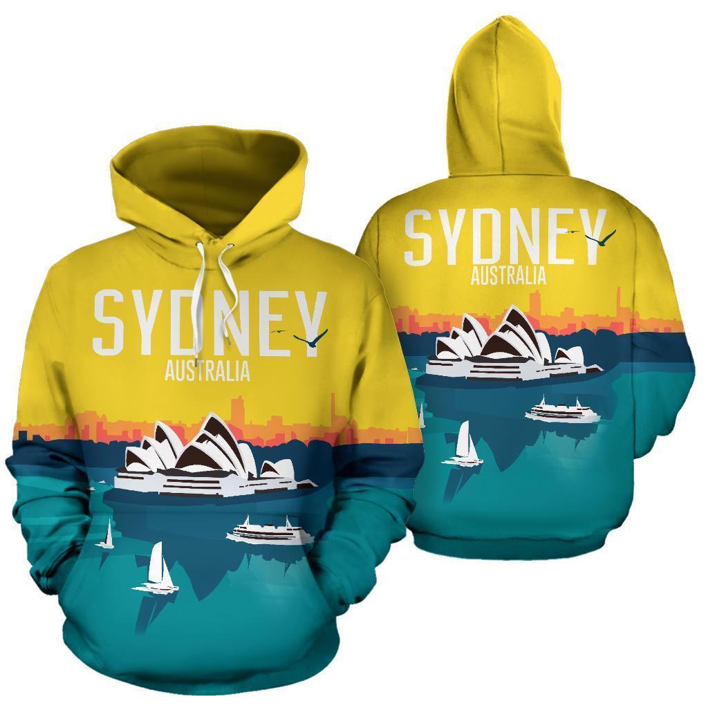 Sydney Australia All Over Print Hoodie - NNK1423-Apparel-NNK-Hoodie-S-Vibe Cosy™