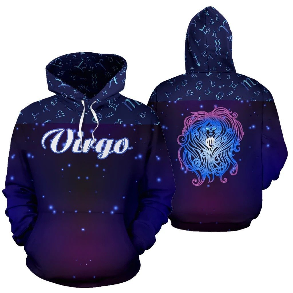 Virgo Zodiac All Over Hoodie NTH140828-Apparel-NTH-Hoodie-S-Vibe Cosy™