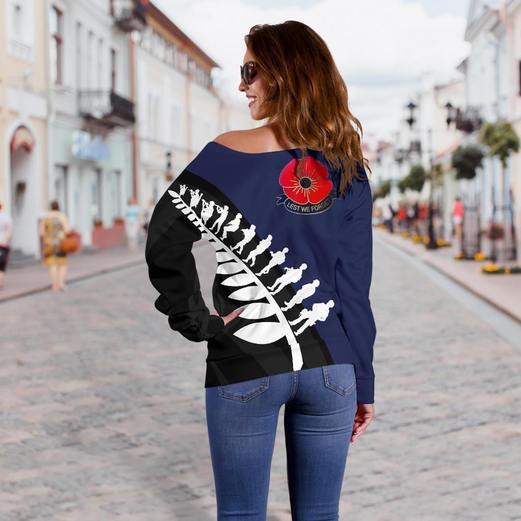 Lest We Forget - New Zealand Navy Off Shoulder Sweater K52-WOMENS OFF SHOULDER SWEATERS-HD09-Women's Off Shoulder Sweater - .-2XS-Vibe Cosy™