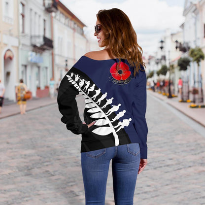 Lest We Forget - New Zealand Navy Off Shoulder Sweater K52-WOMENS OFF SHOULDER SWEATERS-HD09-Women's Off Shoulder Sweater - .-2XS-Vibe Cosy™