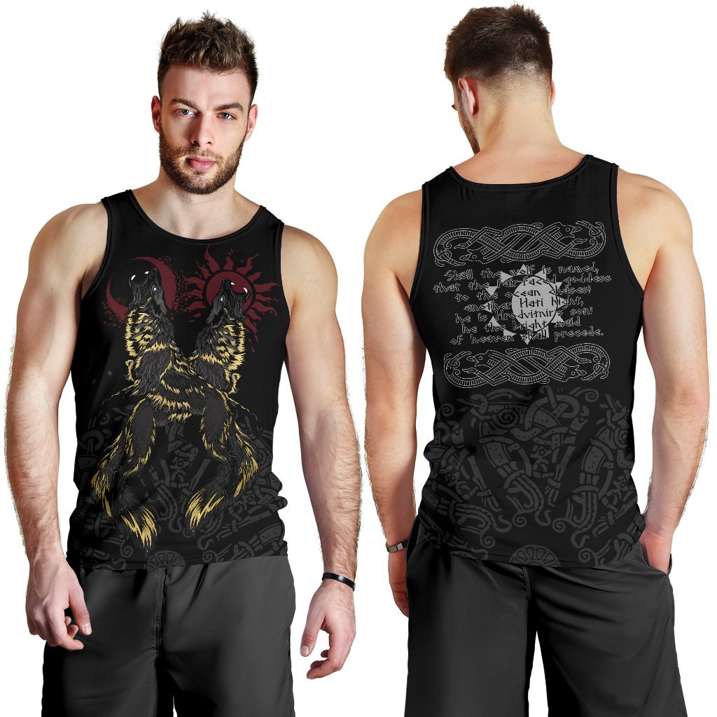 Vikings - The Wolves Skoll and Hati-Apparel-HP Arts-Tank Top-S-Vibe Cosy™
