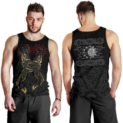 Vikings - The Wolves Skoll and Hati-Apparel-HP Arts-Tank Top-S-Vibe Cosy™
