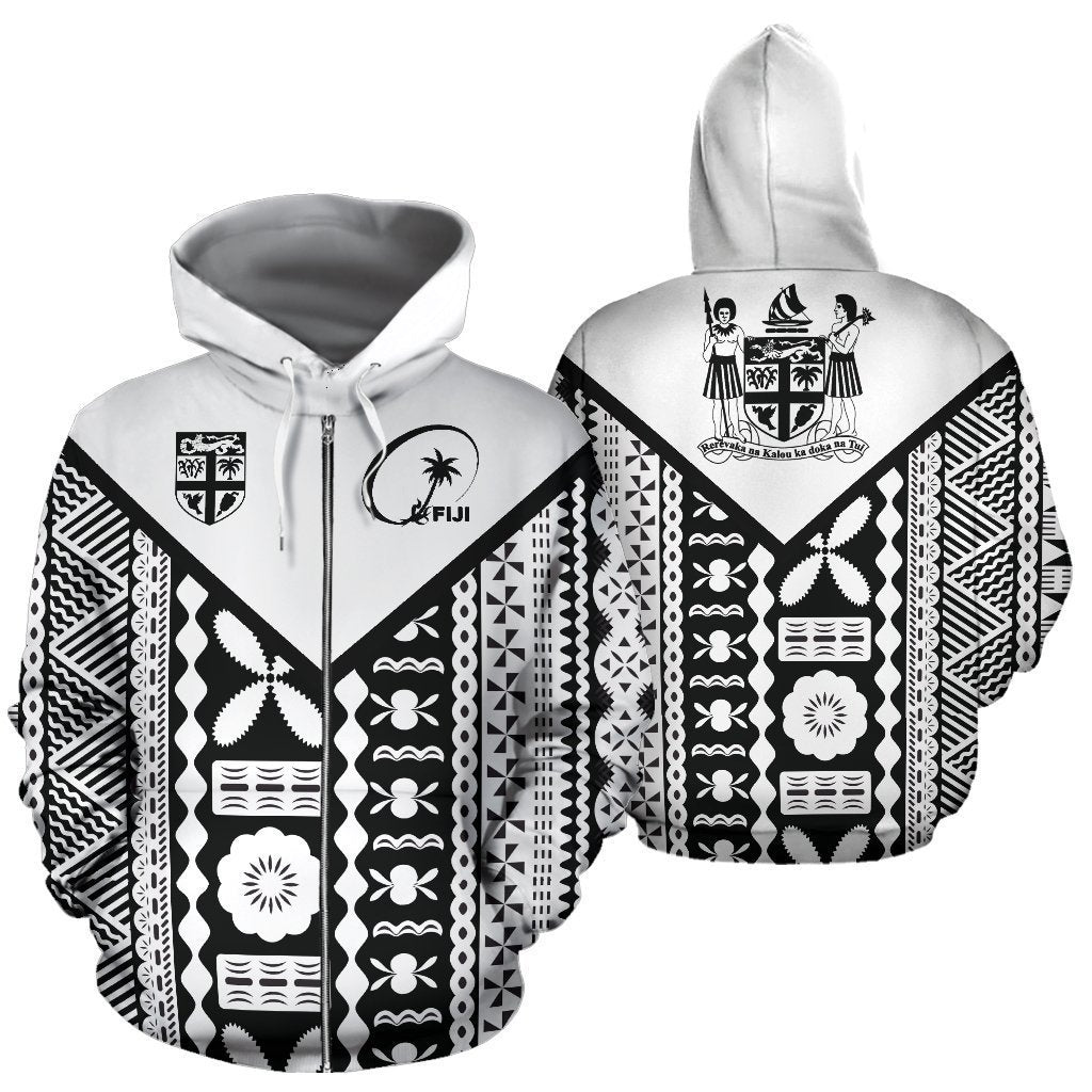 Fiji Tapa Zip Up Hoodie K4-Apparel-Khanh Arts-Zipped Hoodie-S-Vibe Cosy™