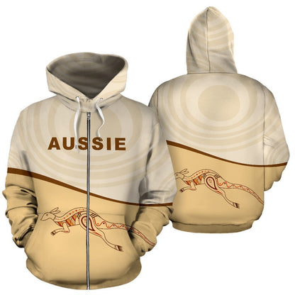 Aussie Kangaroo™ Zip-Up Hoodie-NNK1496-Apparel-PL8386-Hoodie-S-Vibe Cosy™