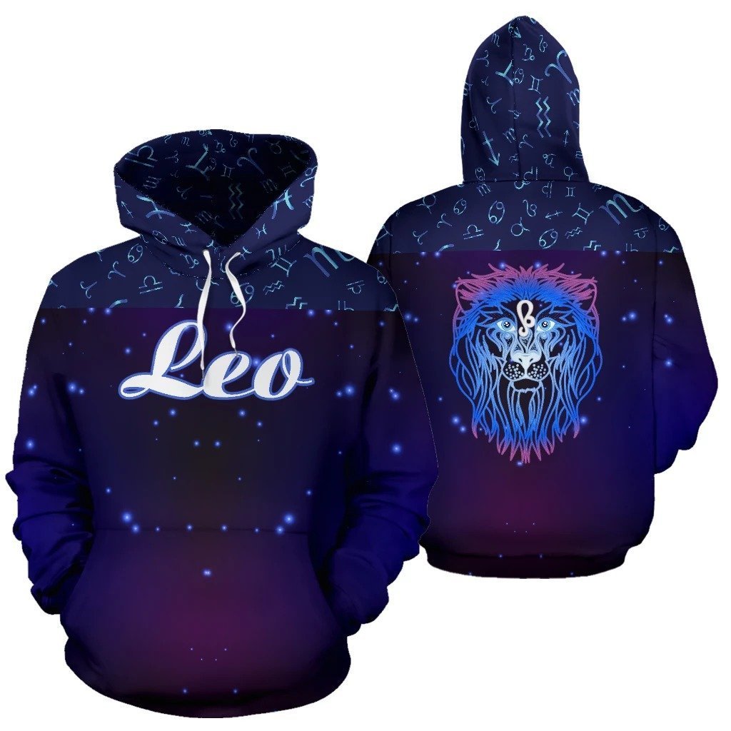 Leo Zodiac All Over Hoodie NTH140855-Apparel-NTH-Hoodie-S-Vibe Cosy™