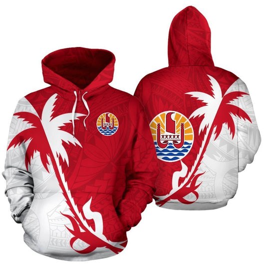 Tahiti Polynesian Coconut Tree Hoodie K4-Apparel-Khanh Arts-Hoodie-S-Vibe Cosy™