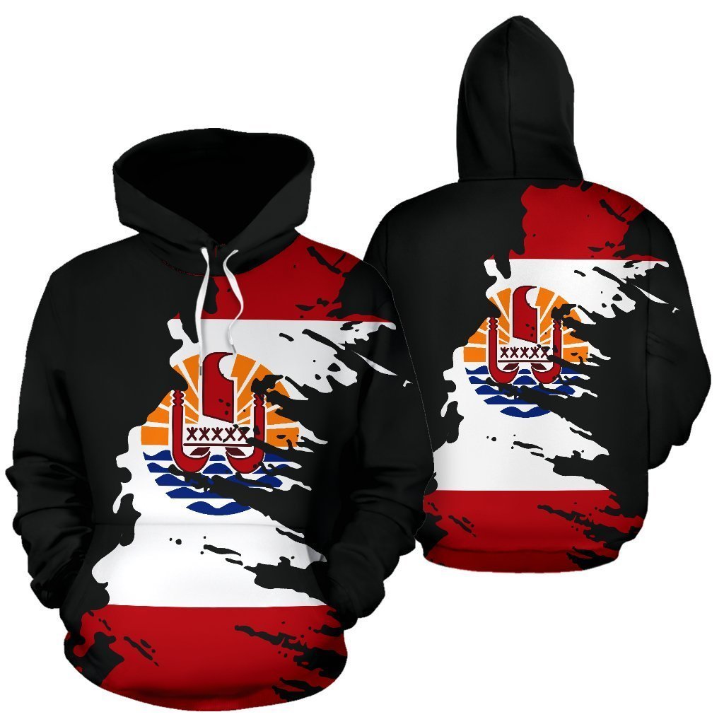 French Polynesia Hoodie Flag Painting TH5-Apparel-Khanh Arts-Hoodie-S-Vibe Cosy™