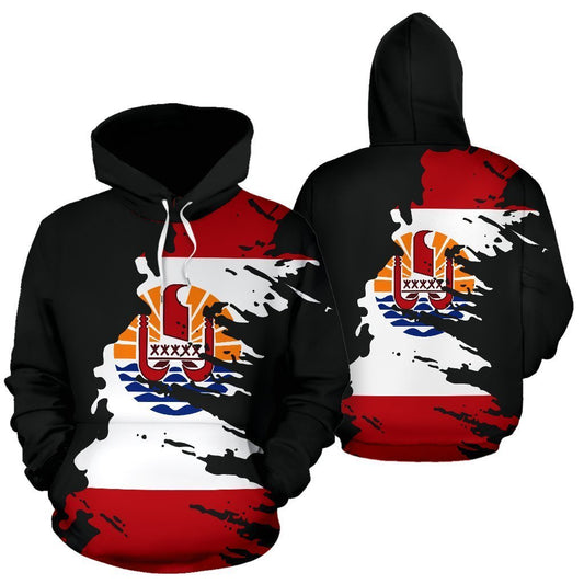 French Polynesia Hoodie Flag Painting TH5-Apparel-Khanh Arts-Hoodie-S-Vibe Cosy™
