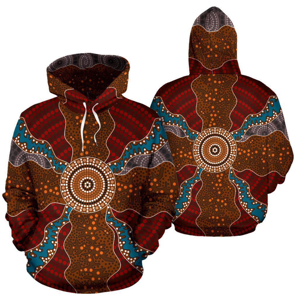 Australia All Over Hoodie Australia Pattern- NNK1476-Apparel-PL8386-Hoodie-S-Vibe Cosy™