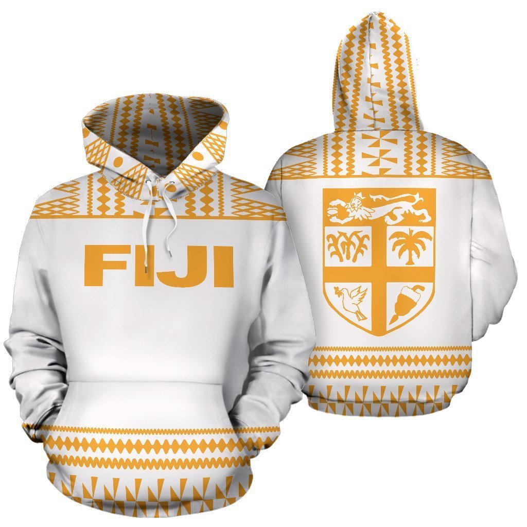 Fiji All Over Zip-Up Hoodie - Polynesian White Version - BN09-Apparel-Khanh Arts-Hoodie-S-Vibe Cosy™