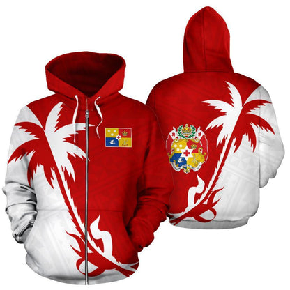 Tonga Coconut Tree Hoodie K4-Apparel-Phaethon-Zipped Hoodie-S-Vibe Cosy™