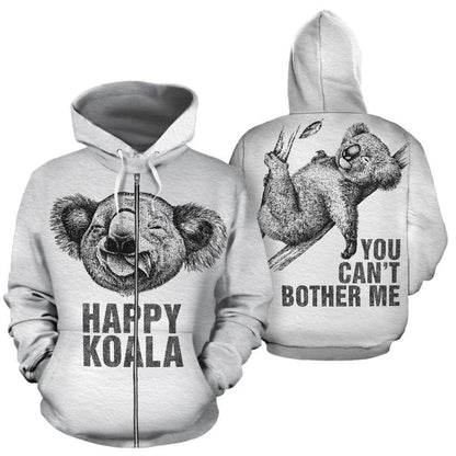 Australia Koala Hoodie - Drawing Style - NNK1419-Apparel-NNK-Zip-up Hoodie-S-Vibe Cosy™