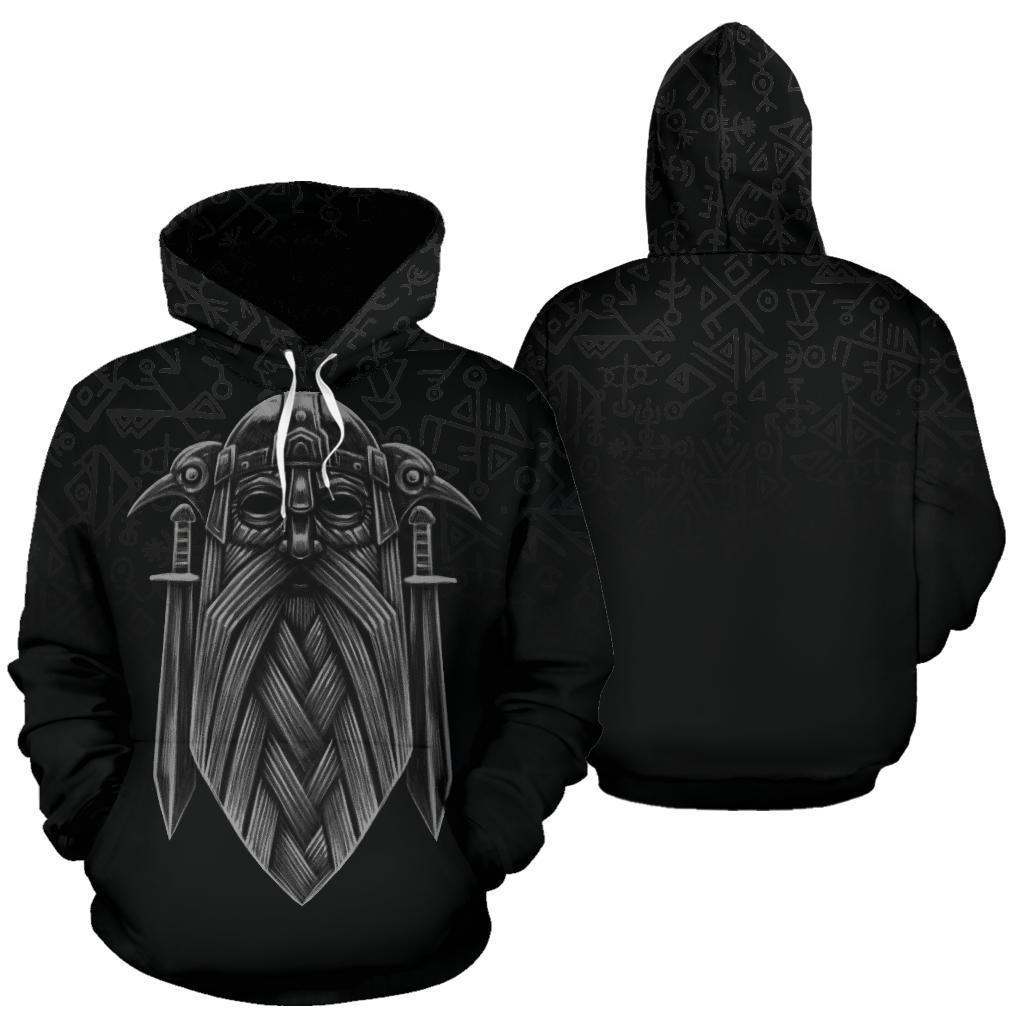 Odin Viking Hoodie Bn10-ALL OVER PRINT HOODIES (P)-HP Arts-Hoodie-S-Black-Vibe Cosy™