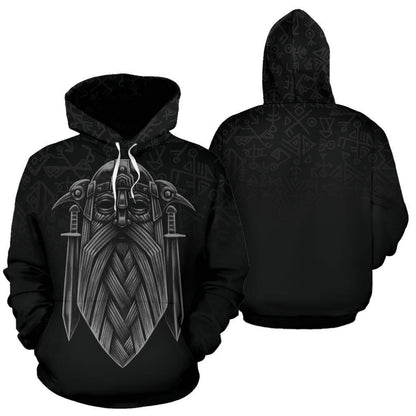 Odin Viking Hoodie Bn10-ALL OVER PRINT HOODIES (P)-HP Arts-Hoodie-S-Black-Vibe Cosy™