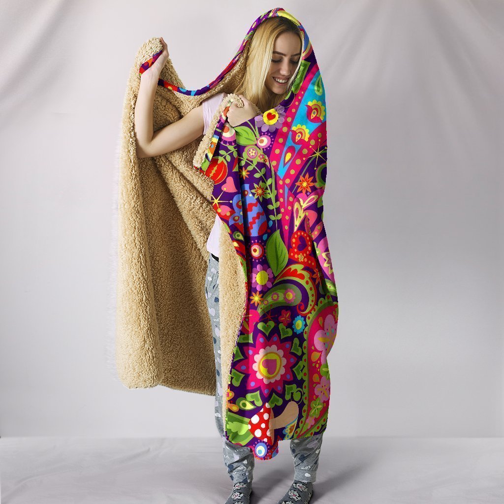 Hippie Peace Hoodie Blanket-6teenth World™-Hooded Blanket-Youth 60x45-Vibe Cosy™