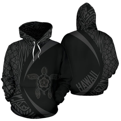 Hawaii Turtle Polynesian Hoodie - Circle Style Gray Color - AH - J9-ALL OVER PRINT HOODIES (P)-Phaethon-Zip-Up Hoodie-S-Vibe Cosy™