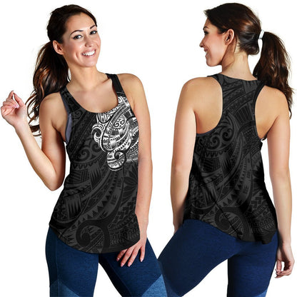 Maori Tattoo Style Women's Racerback Tank - White Version A74-WOMENS RACERBACK TANK-HD09-Racerback Tank Top - .-XS-Vibe Cosy™