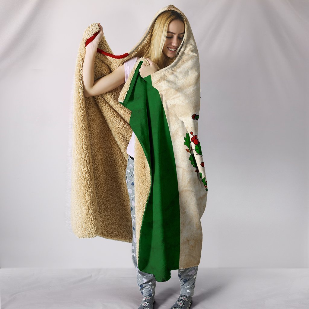 Custom Hoodie Blanket - Mexican Flag-6teenth World™-Hooded Blanket-Youth 60"x45"-Vibe Cosy™