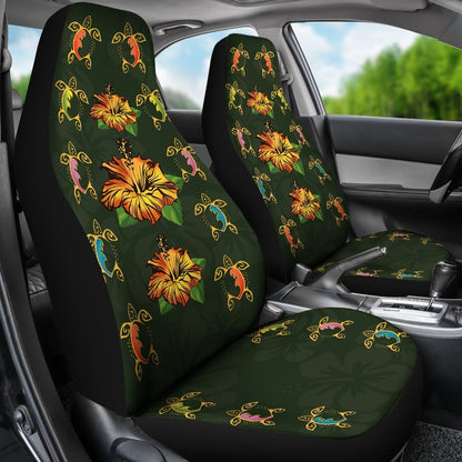 Turtle and Hibiscus Car Seat Covers - AH-CAR SEAT COVERS-Alohawaii-Car Seat Covers-Universal Fit-White-Vibe Cosy™