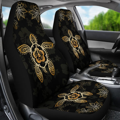 Hawaii Golden Turtle And Hibiscus Car Seat Covers - AH-CAR SEAT COVERS-Alohawaii-Car Seat Covers-Universal Fit-White-Vibe Cosy™