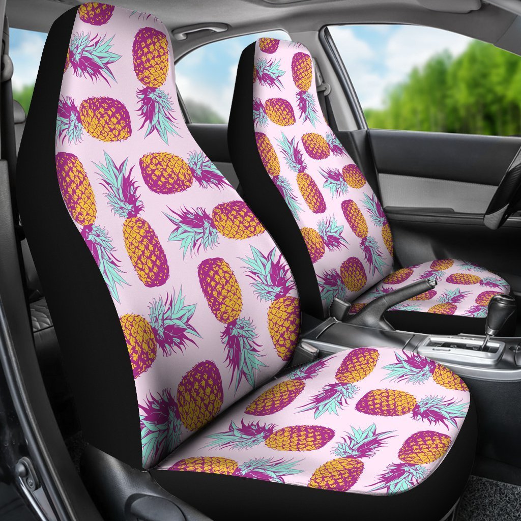 Pineapple Car Seat Covers 07 - AH - TH3-CAR SEAT COVERS-Alohawaii-Car Seat Covers-Universal Fit-White-Vibe Cosy™