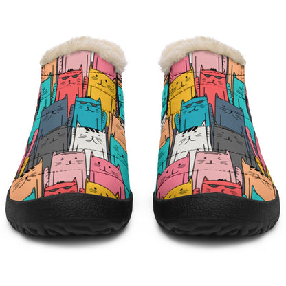 Cool Kitty Cats P1 - Winter Ankle Boots-Amaze Style™-Women's Winter Sneakers - Cool Kitty Cats P1 - Winter Ankle Boots-US4.5 (EU35)-Vibe Cosy™