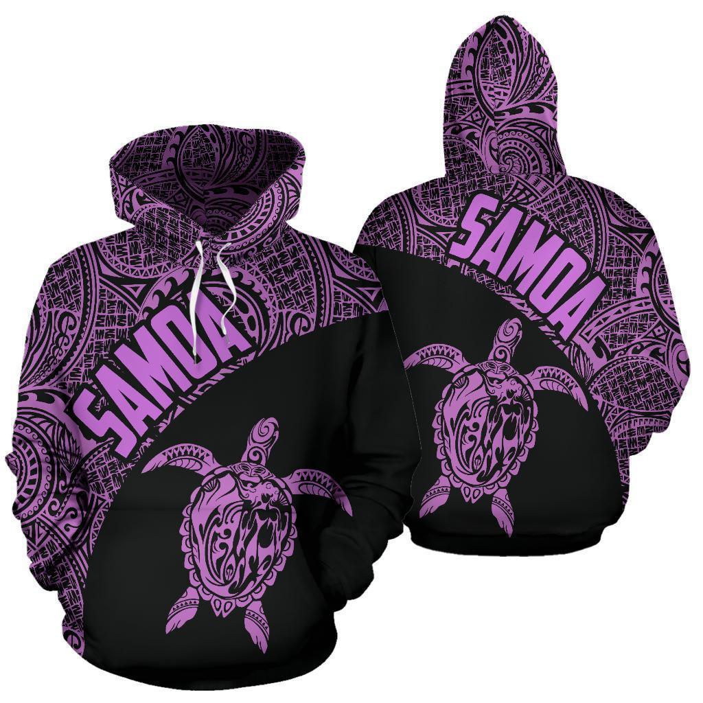 Samoa Hoodie Turtle Mermaid Polynesian Purple Th9-ALL OVER PRINT HOODIES (P)-Phaethon-Hoodie-S-Vibe Cosy™