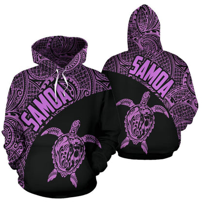Samoa Hoodie Turtle Mermaid Polynesian Purple Th9-ALL OVER PRINT HOODIES (P)-Phaethon-Hoodie-S-Vibe Cosy™
