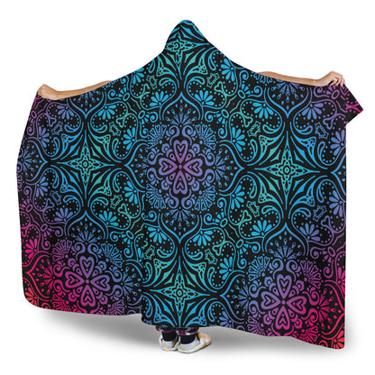 Bohemian Rainbow (Black) - Hooded Blankets-Amaze Style™-Hooded BlanketBohemian Rainbow (Black) - Hooded Blankets-Youth 60"x45"-Vibe Cosy™