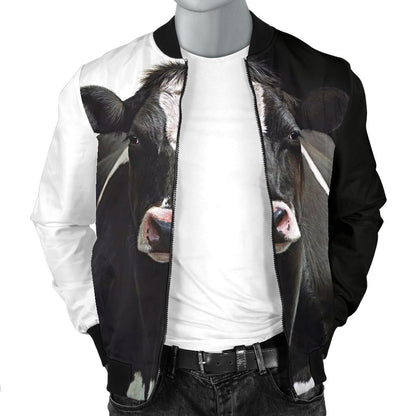 Men's Bomber Jacket - Dairy Cow-Apparel-HP Arts-S-Vibe Cosy™