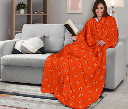 Perfect Orange Paisley Monk Blankets-Amaze Style™-Sleeve Blanket - Perfect Orange Paisley Monk Blankets-Adult 69"X53"-Vibe Cosy™