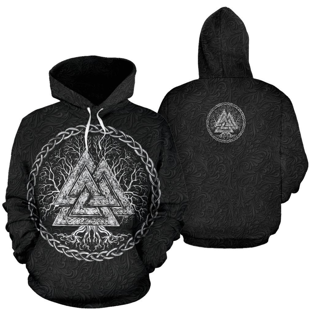 Valknut and Tree of Life Black Hoodie K2-Apparel-HP Arts-Hoodie-S-Vibe Cosy™