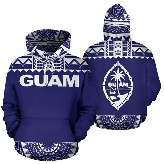Guam All Over Hoodie - Polynesian Purple And White-ALL OVER PRINT HOODIES-HP Arts-Hoodie-S-Purple And White-Vibe Cosy™