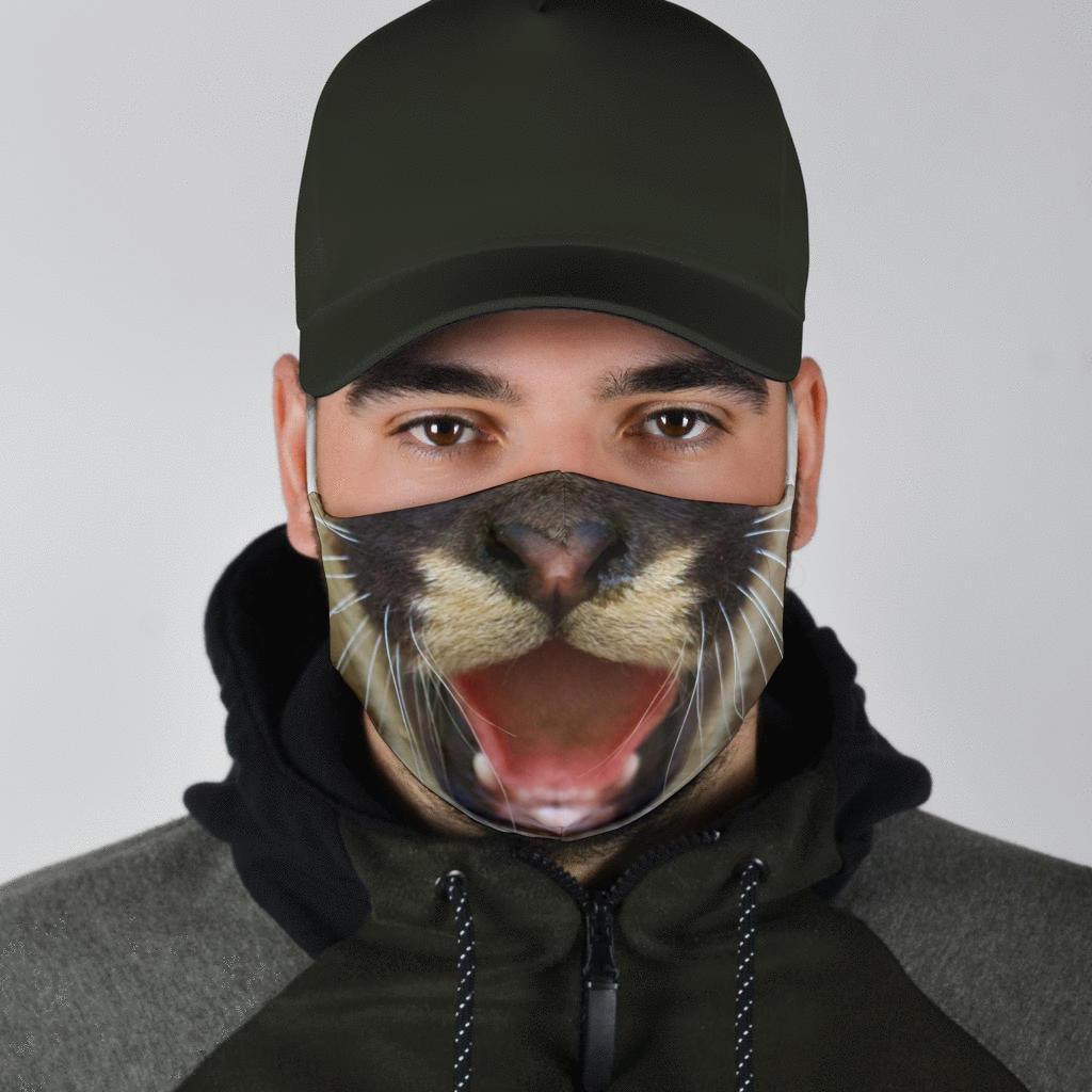 Cougar / Mountain Lion Face Mask (Cub)-Amaze Style™-Face Mask - Cougar / Mountain Lion Face Mask (Cub)-Adult Mask + 2 FREE Filters (Age 13+)-Vibe Cosy™